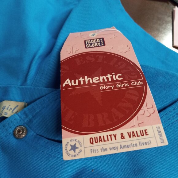 Faded Glory Size 14 Shorts Carpenter Short Girls Club Blue Cotton NEW - Picture 6 of 6